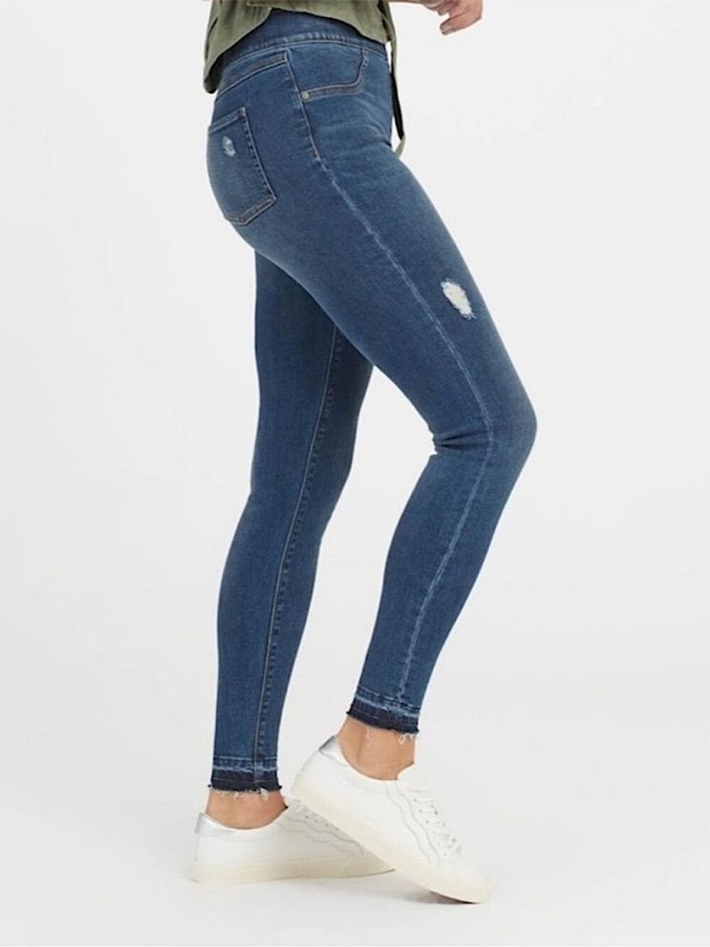 Spanx Distressed Ankle Skinny Pull-On Jeans - XL (fit like a L)